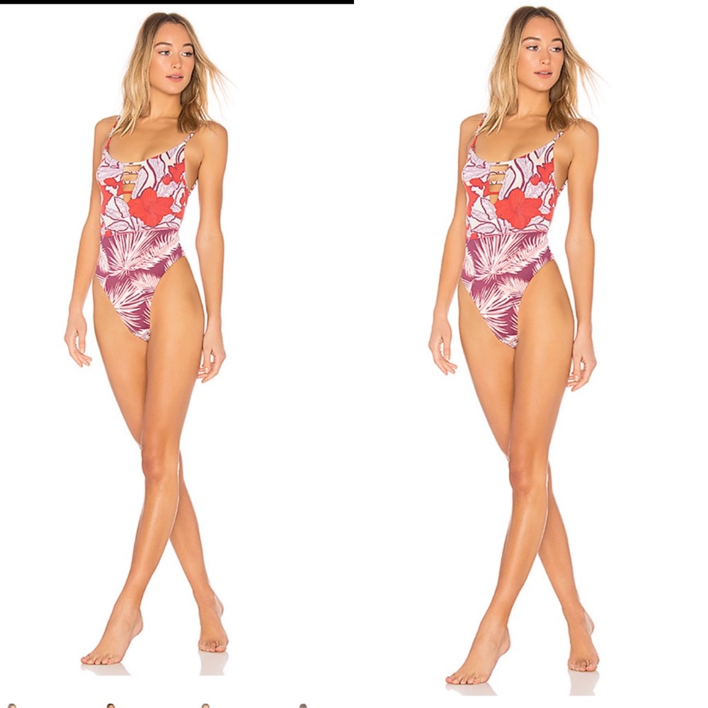Maaji Currant Colombia Lace Up One Piece Swimsuit
